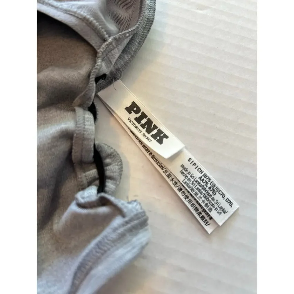 Victoria’s Secret PINK Gray Heathered Sports Bra Longline Tank Size Small